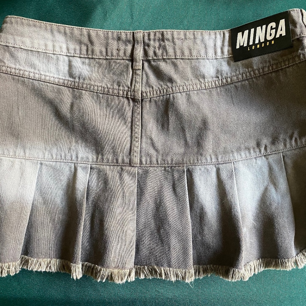 Minga London Nya Brown Pleated Mini Skirt × 1 34” US 10